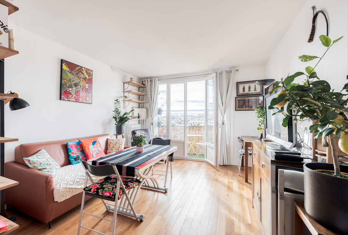 Apt 60m² avec balcon, vue sur la Tour Eiffel 